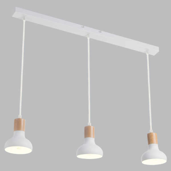 PEN646/3 Metal with Wood Finish Adjustable Cords pendant.