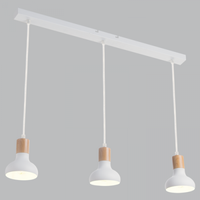 PEN646/3 Metal with Wood Finish Adjustable Cords pendant.