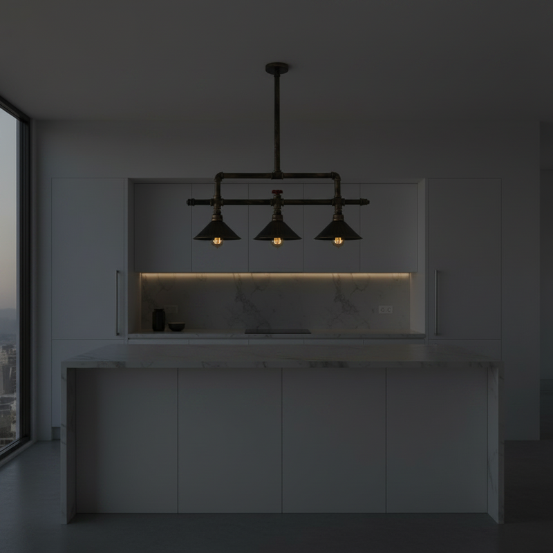 PENDANT LIGHT-PEN726/3 BLACK GOLD
