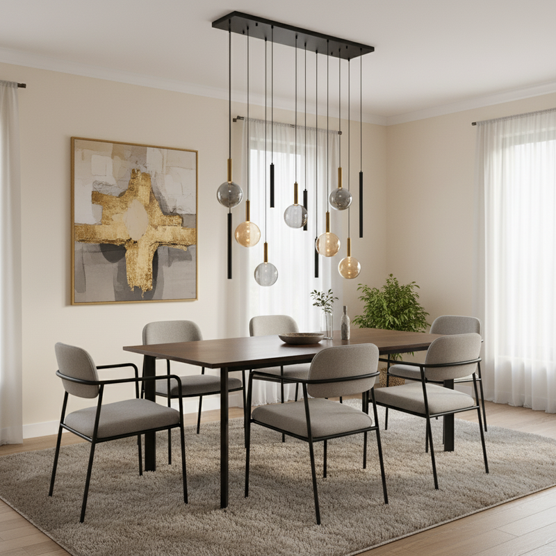 PENDANT LIGHT-PEN823/12 BK/GD