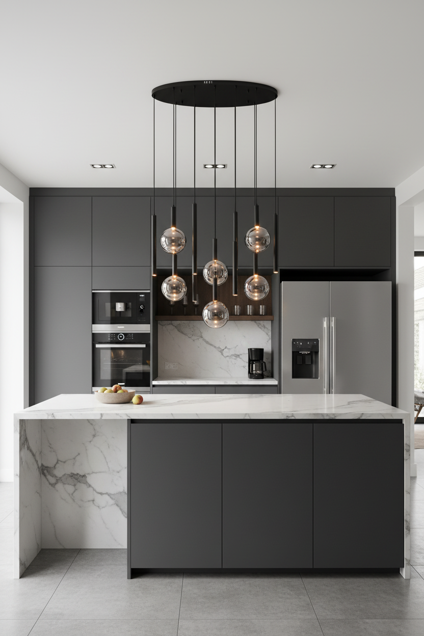 PENDANT LIGHT-PEN824/12 BK/SMOKE