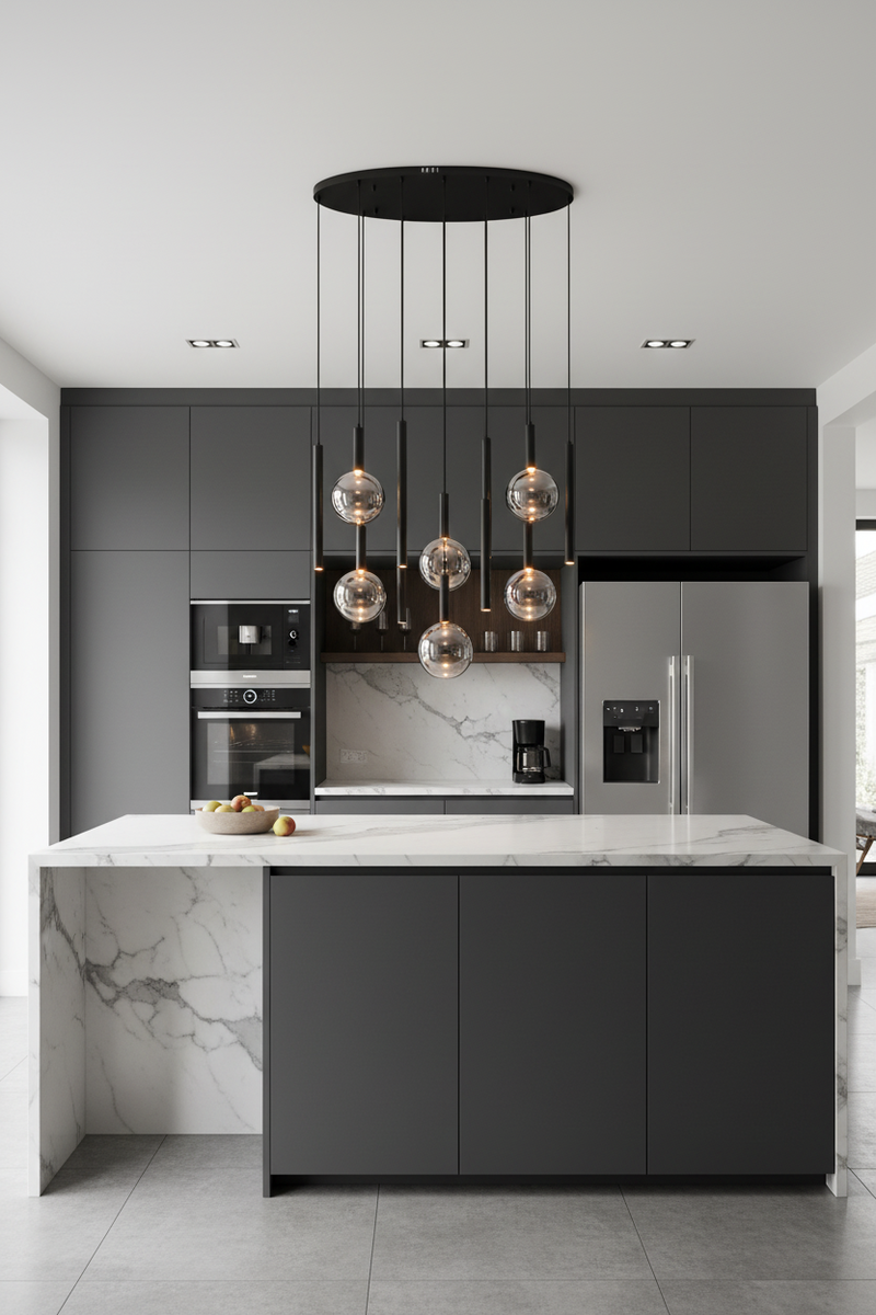 PENDANT LIGHT-PEN824/12 BK/SMOKE