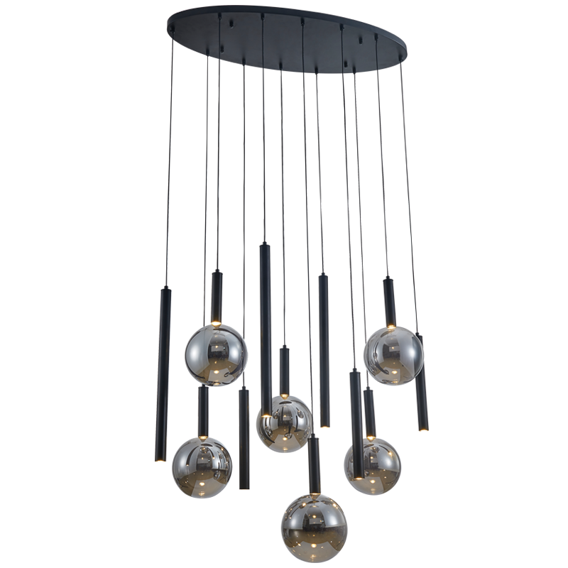 PENDANT LIGHT-PEN824/12 BK/SMOKE
