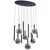 PENDANT LIGHT-PEN824/12 BK/SMOKE