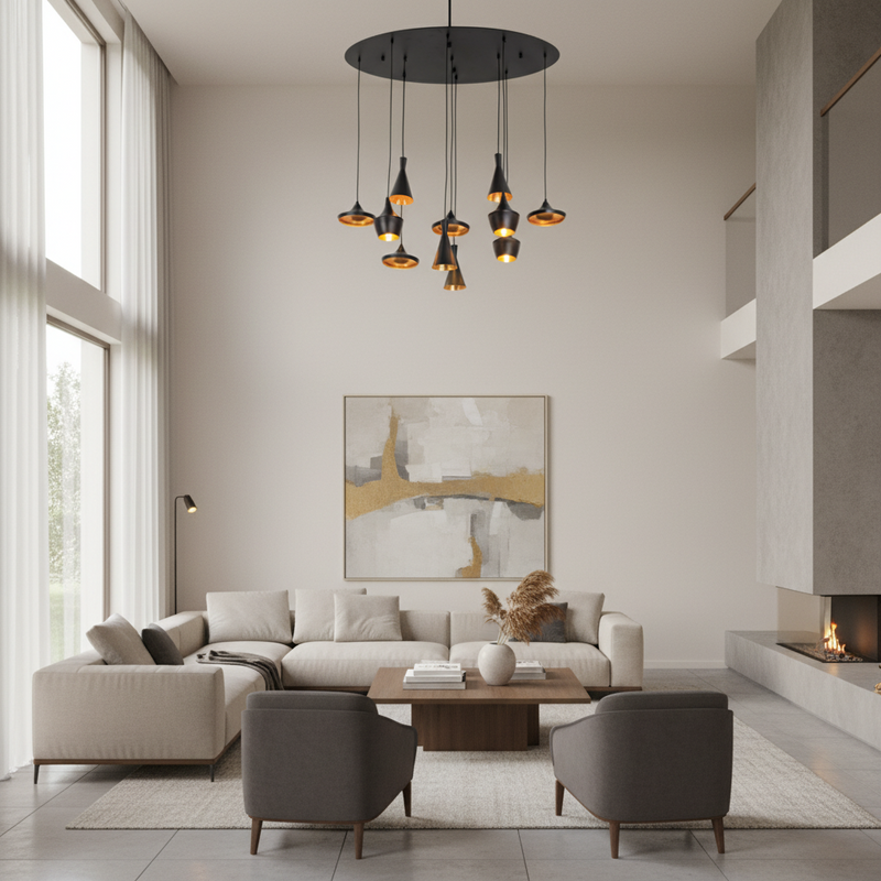 PENDANT LIGHT-PEN851/11 BLACK/GOLD