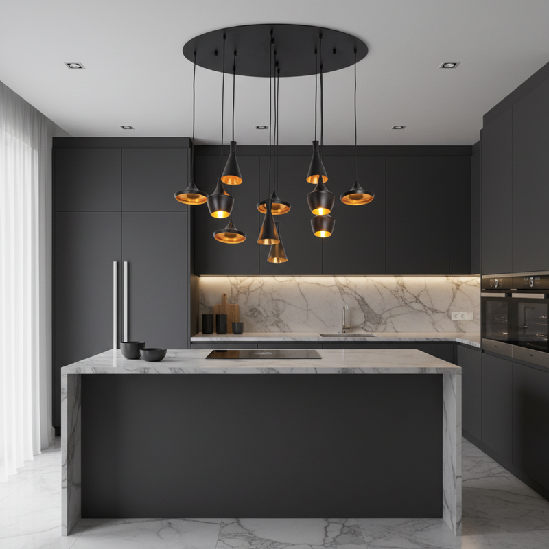 PENDANT LIGHT-PEN851/11 BLACK/GOLD