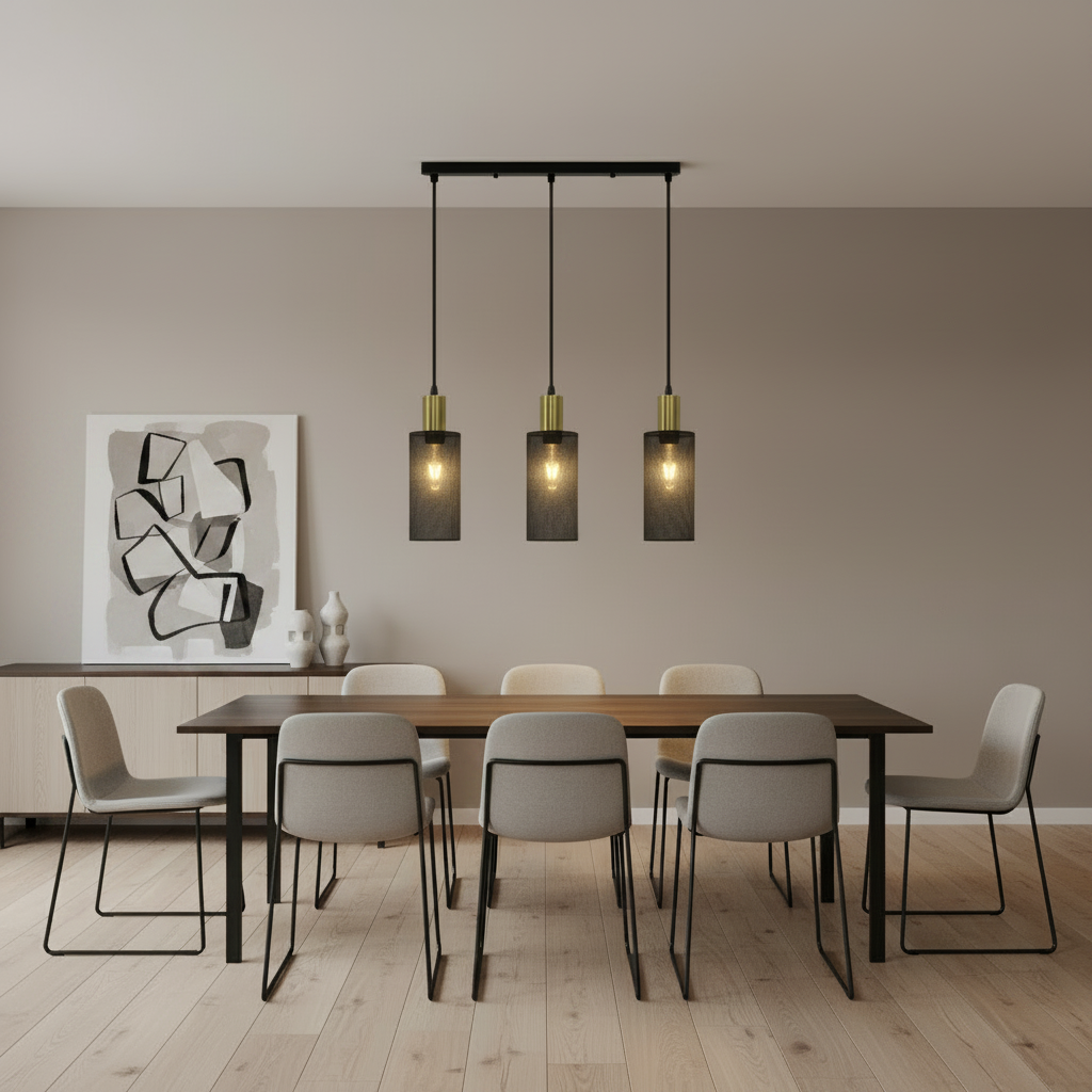 PENDANT LIGHT-PEN874/3 BK/GD