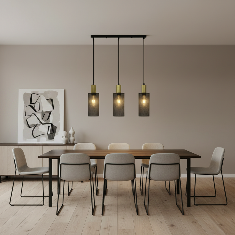PENDANT LIGHT-PEN874/3 BK/GD