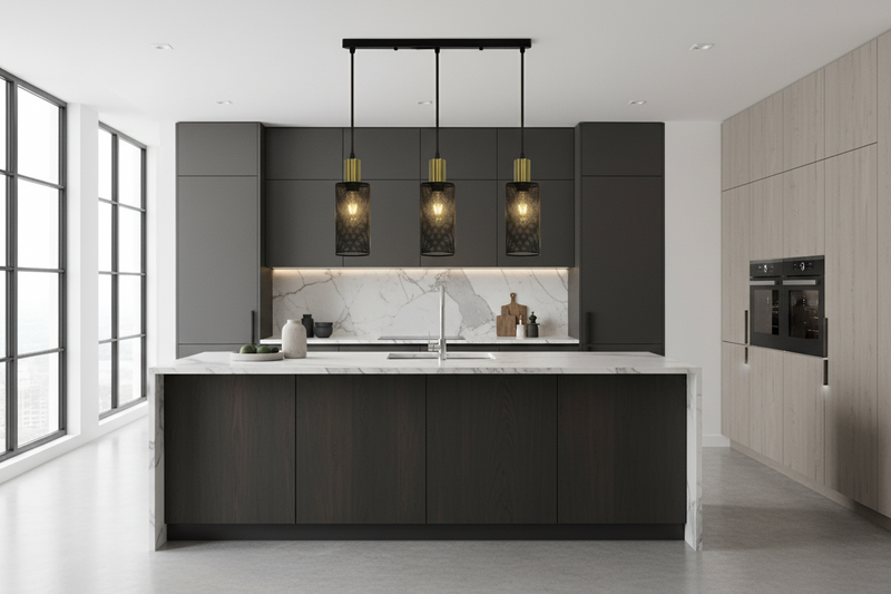 PENDANT LIGHT-PEN874/3 BK/GD