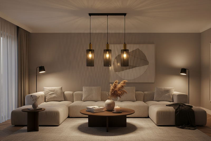 PENDANT LIGHT-PEN874/3 BK/GD
