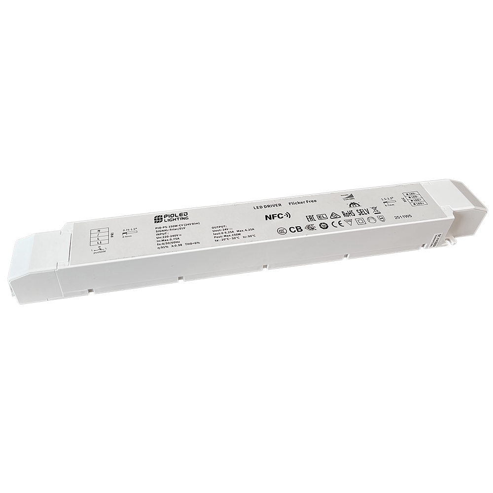 PS016 - 150W 24V IP20 CV LED Push Dimmable Driver.