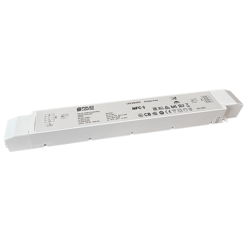 PS016 - 150W 24V IP20 CV LED Push Dimmable Driver.