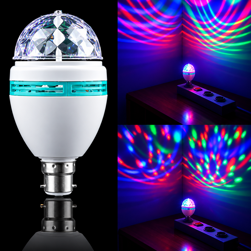 Portable Disco Ball E27 3W 360 Rotating Lamp LED Bulb-Mr Smart Lighting Company