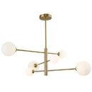 Quick Overview Metal and Opal Glass Chandelier Brand Bright Star Family Type Chandelier Lamping 6 x 5W G9 LED ( Not Included ) Original SKUs CH394/6 GOLD Colour Gold-Mr Smart Lighting Company.