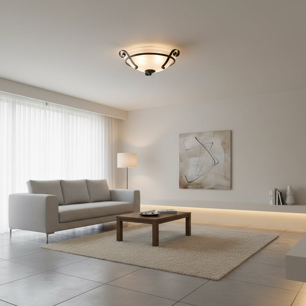 Malaga Ceiling Light – Antique Bronze (E27 2x60W) - RC104