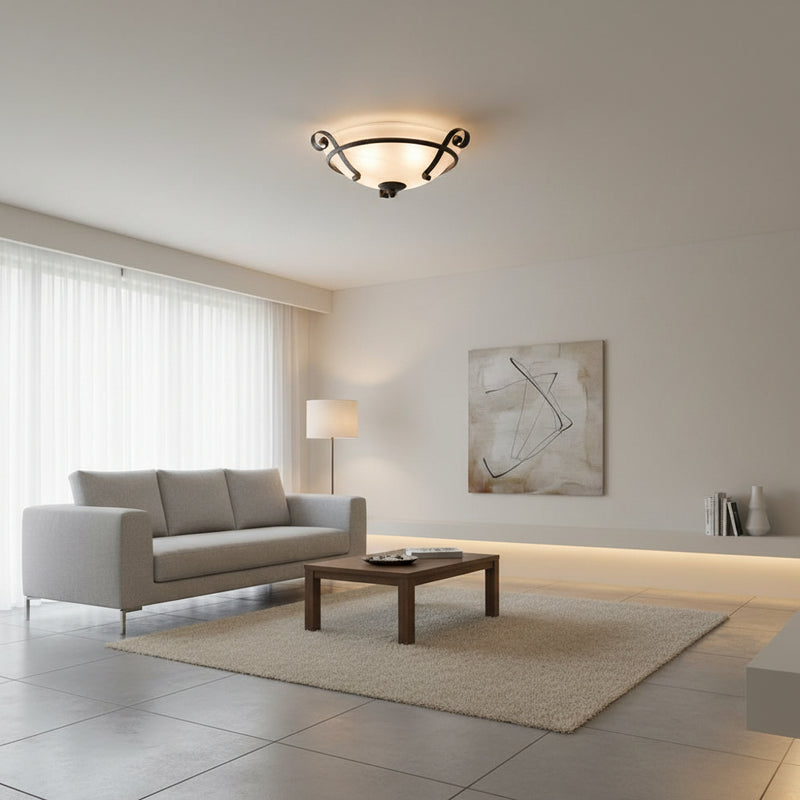 Malaga Ceiling Light – Antique Bronze (E27 2x60W) - RC104