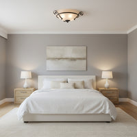 Malaga Ceiling Light – Antique Bronze (E27 2x60W) - RC104
