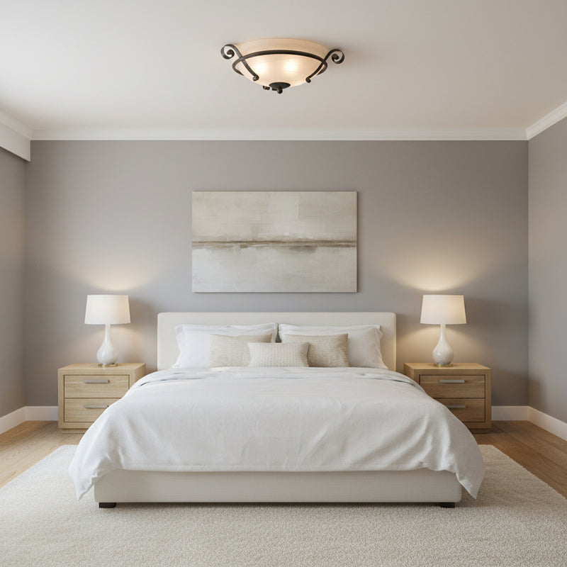 Malaga Ceiling Light – Antique Bronze (E27 2x60W) - RC104