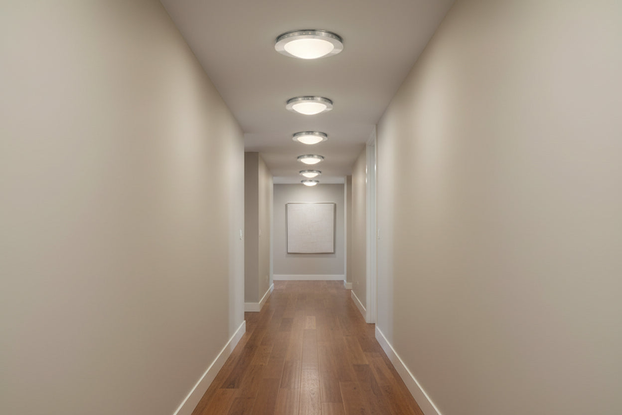 Radiant Lighting- Disc Milan Ceiling Light Satin Chrome R7s 1x150w-RC113.