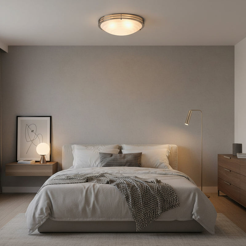 Radiant Lighting Casa Ceiling Light Satin Chrome E27 3x60w