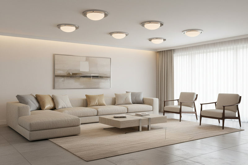 Radiant Lighting DISC Zoot Ceiling Light Satin Chrome E14 1x40w-RC117