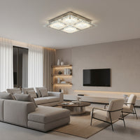 Radiant RC178 Crystal Square LED Ceiling Light 24W 360mmx360mm CCT Chrome and Silver