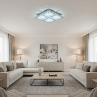 Radiant RC178 Crystal Square LED Ceiling Light 24W 360mmx360mm CCT Chrome and Silver