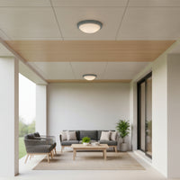 Radiant Lighting-Flat Ceiling Light Satin Chrome E27 2x60w -RC51SCW