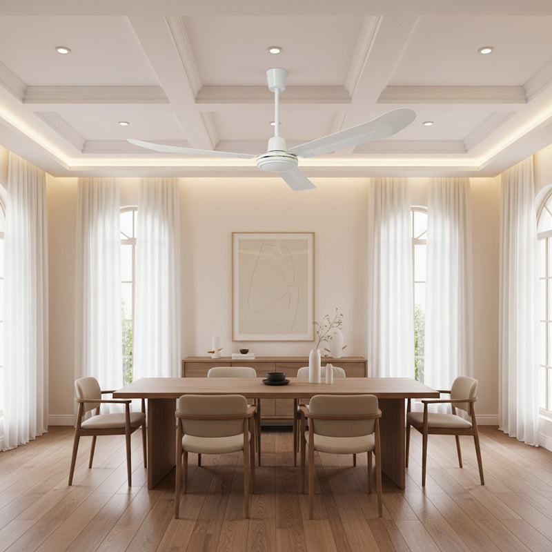 Mach One Ceiling Fan with Light & Remote White Non Dimmable-RF219W.