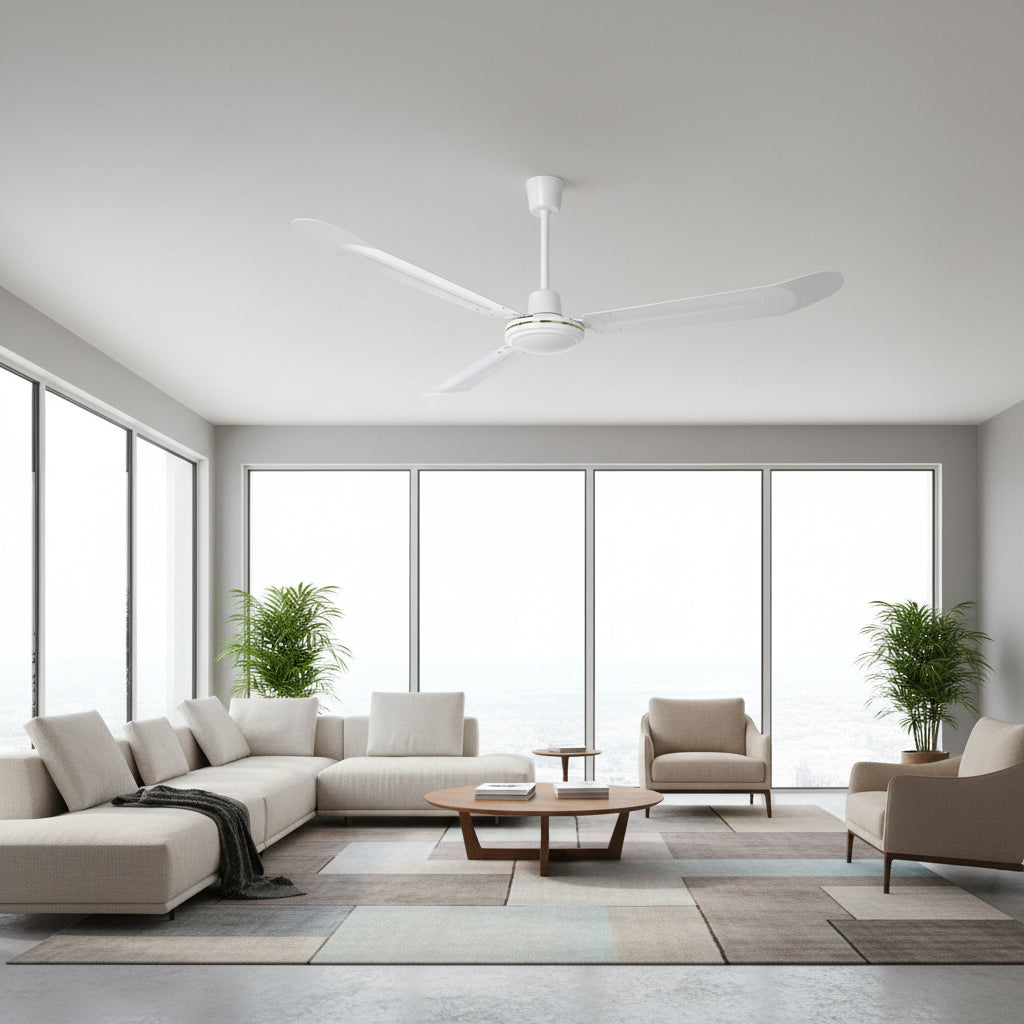 Mach One Ceiling Fan with Light & Remote White Non Dimmable-RF219W.