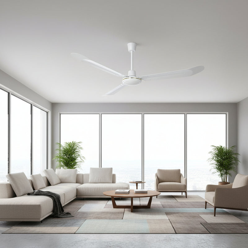 Mach One Ceiling Fan with Light & Remote White Non Dimmable-RF219W.