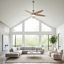 Lancer Ceiling Fan with Light Satin Chrome & Wood-RF31WD
