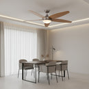 Lancer Ceiling Fan with Light Satin Chrome & Wood-RF31WD