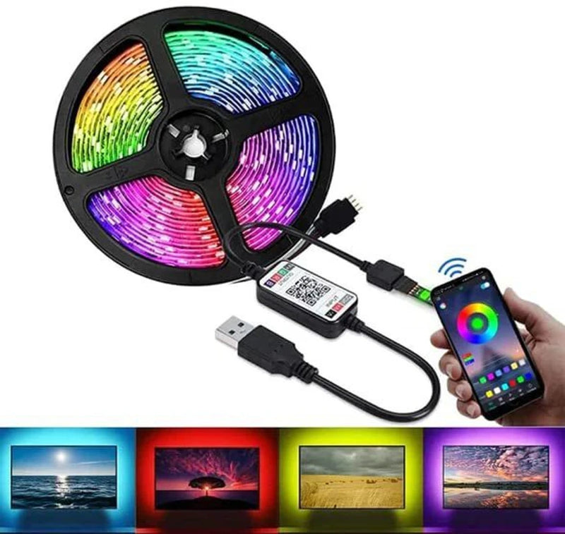 USB powered RGB smart LED strip light 5M.