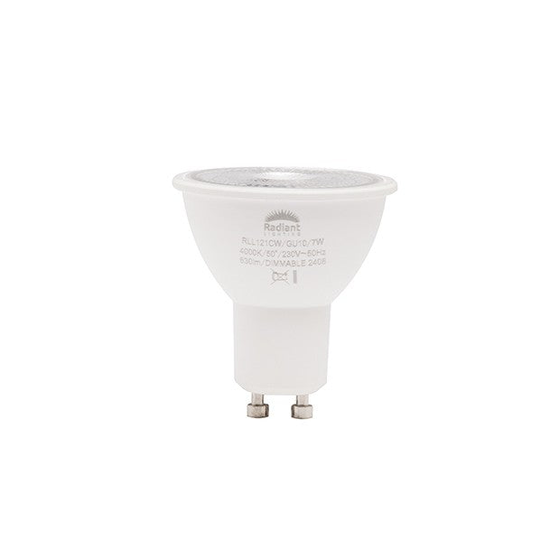 Radiant 7W GU10 4000K dimmable downlight globe - RLL121CW.