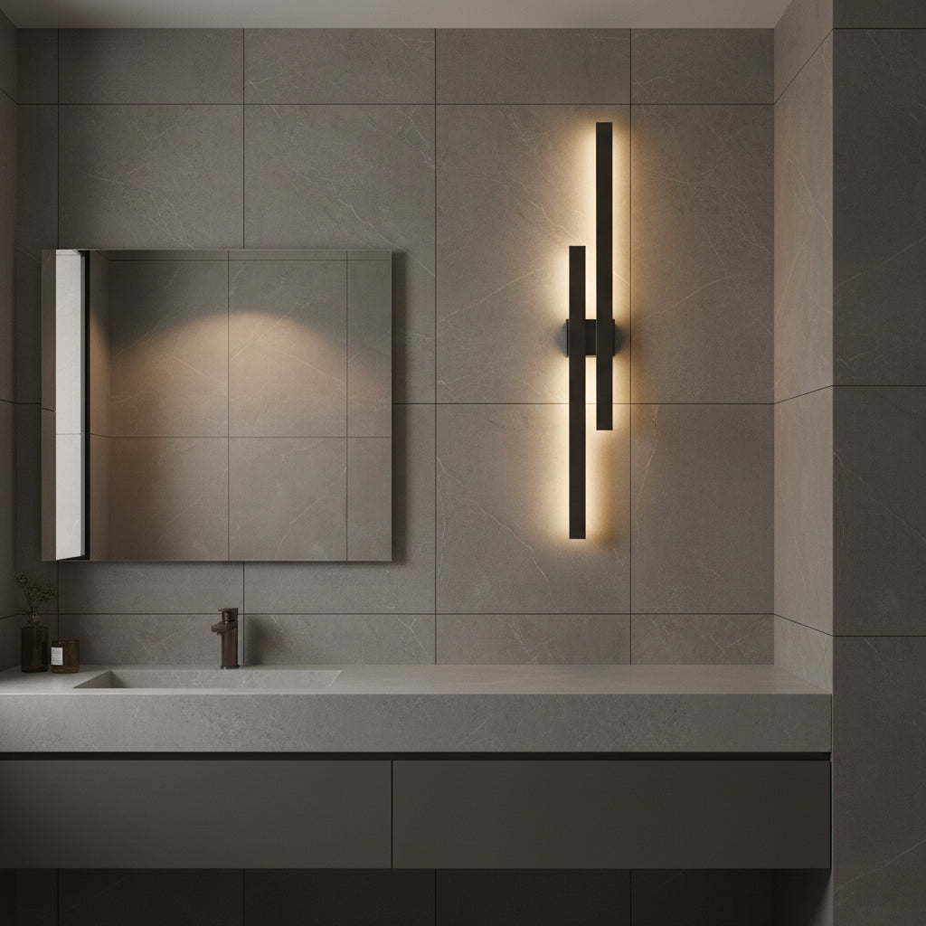 Radiant Strut Dual Outdoor Wall Light Black LED 48w-RO428
