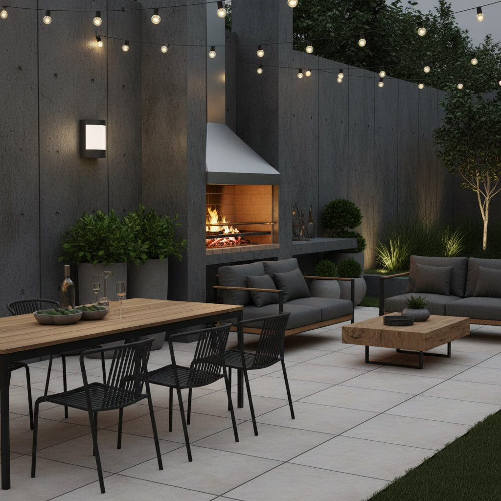 Radiant Plain Outdoor Wall Light Black E27-RO429