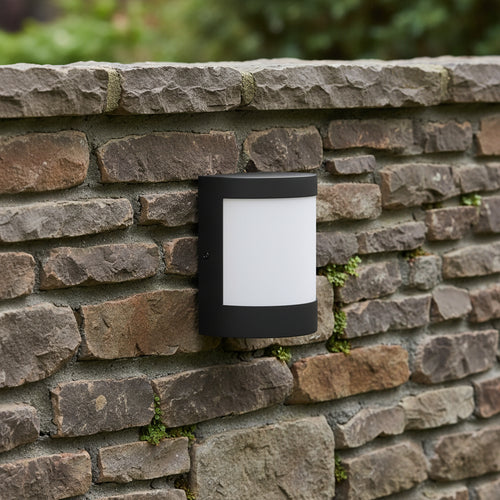 Radiant Plain Outdoor Wall Light Black E27-RO429