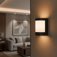 Radiant Plain Outdoor Wall Light Black E27-RO429