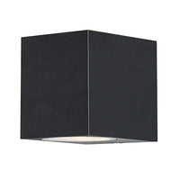 Radiant Bue Square Up or Down Outdoor Wall Light Black 80mm-RO430