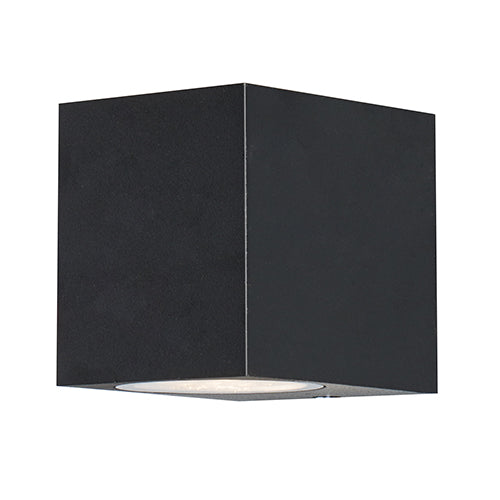 Radiant Bue Square Up or Down Outdoor Wall Light Black 80mm-RO430