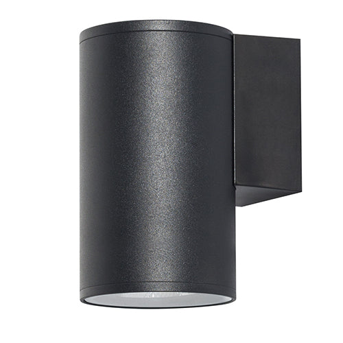 Radiant Bue Round Up or Down Outdoor Wall Light Black-RO432