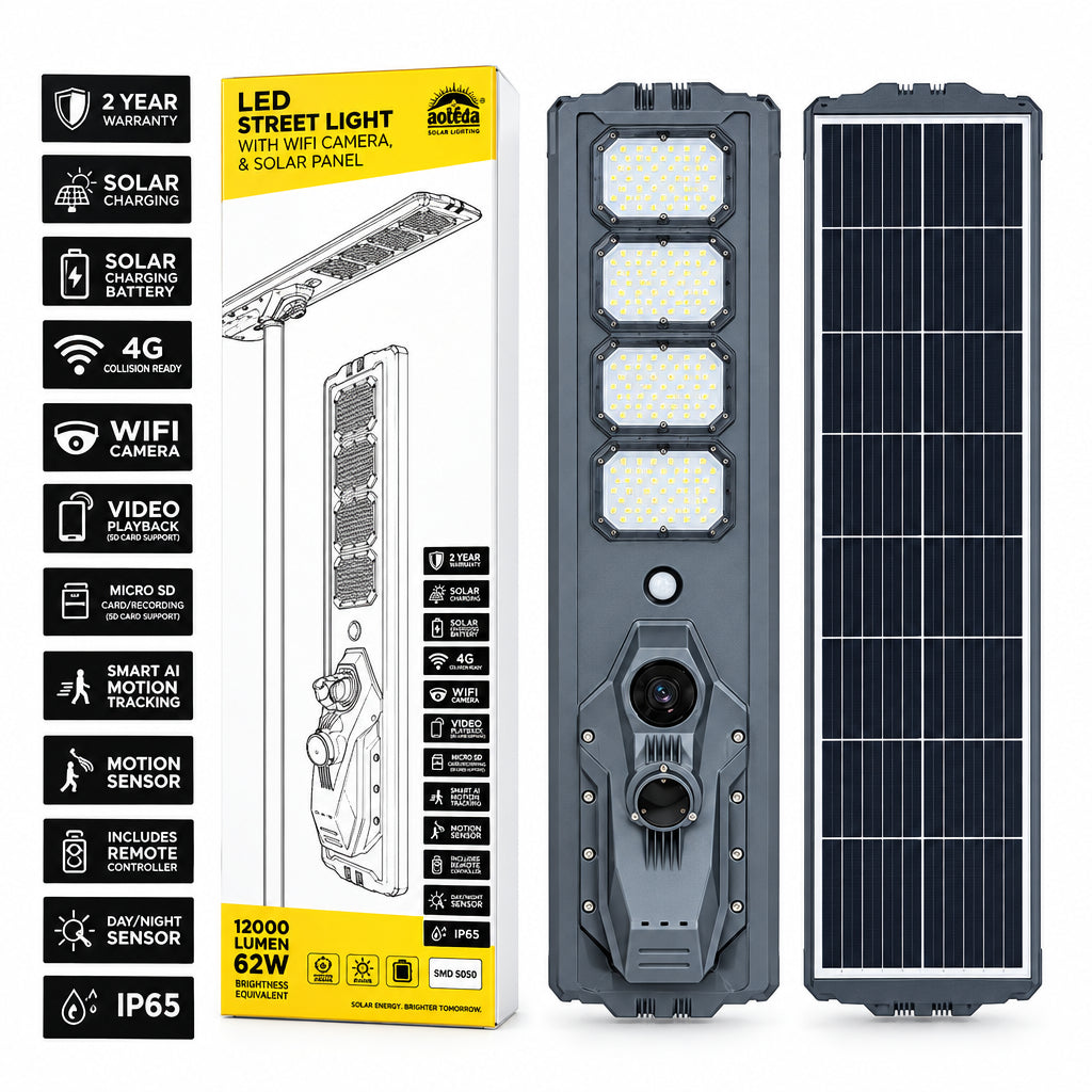 Radiant-Solar Street Light with Wi-fi 4G Camera-RPR363-IP65-6500K-(2 Years Warranty)-Mr Smart Lighting Company