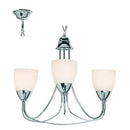 Radiant RCH33 Tulip Chandelier E14 3X40W 230V - Chrome and White-Mr Smart Lighting Company.