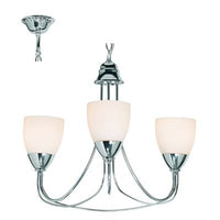 Radiant RCH33 Tulip Chandelier E14 3X40W 230V - Chrome and White-Mr Smart Lighting Company.