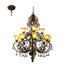 Radiant RCH42 12LT Real Chandelier E27 12X60W Bronze/Amber and Clear-Mr Smart Lighting Company.