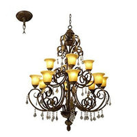 Radiant RCH42 12LT Real Chandelier E27 12X60W Bronze/Amber and Clear-Mr Smart Lighting Company.