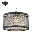 Radiant RP121 Mesh and Crystal Pendant Light - 230V E14 3X40W Clear and Black-Mr Smart Lighting Company.