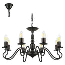 Radiant RP186 8LT Chandelier E27 8X40W 230V Black-Mr Smart Lighting Company.