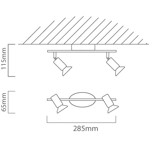 Eurolux Buzz 2LT Spot Light Black LED GU10-S427B